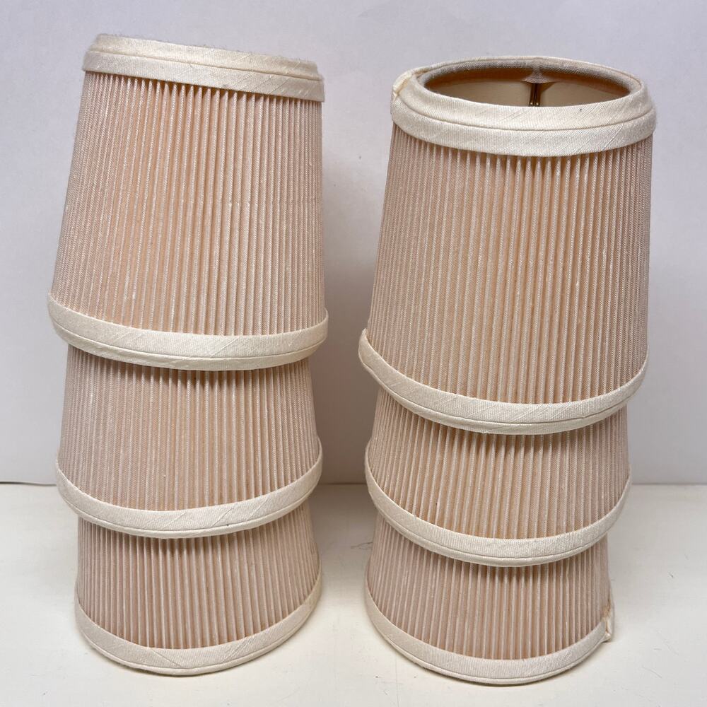 Pleated Clip On Cloth Mini Chandelier Lamp Shades Set of 6